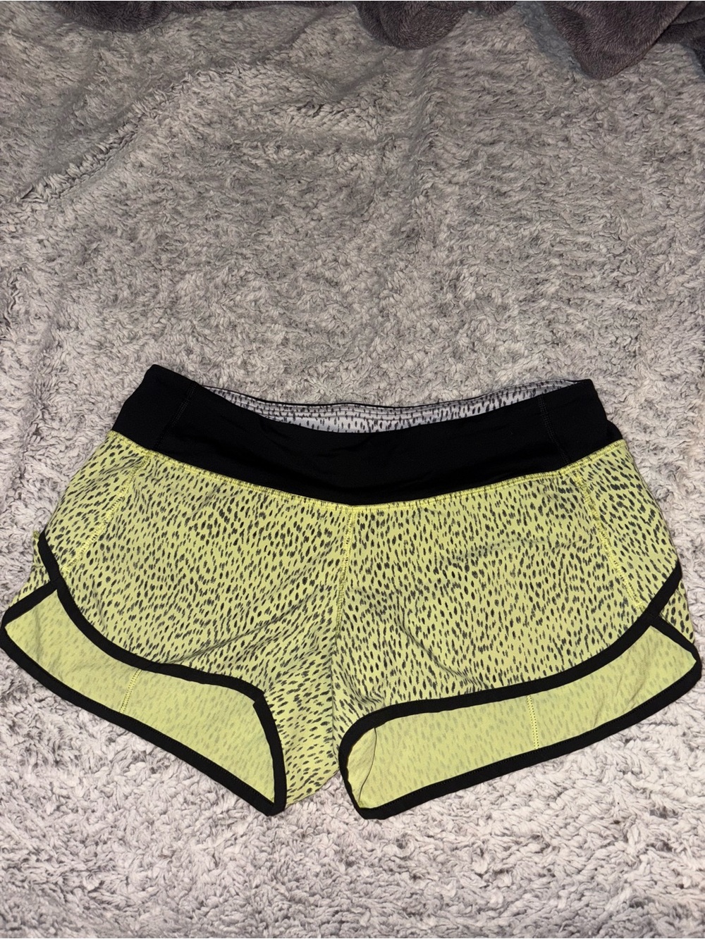 lululemon athletica Women's Neon Yellow Athletic Shorts with Black Trim